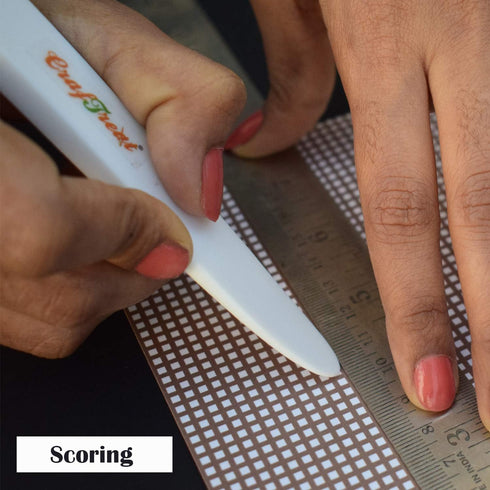 CrafTreat Teflon Bone Folder and Scoring Tool - Lifter - Paper Scorer for Paper Crafting, Origami, Bookbinding, Scrapbooking - Leather Burnishing ...