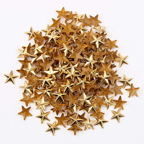 Beadsland Hotfix Iron On, Flat Back Stars Studs - 1/4" Flatback Glue on Studs 300pcs (Gold, 12x12mm)...