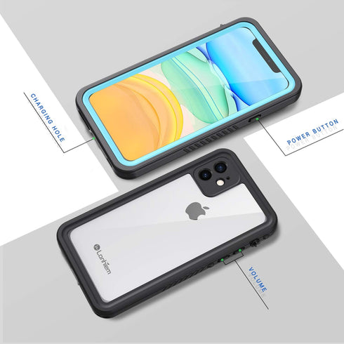 Lanhiem for iPhone 11 Waterproof Case, 360 Full Body Protection Underwater Dustproof Shockproof Clear Cover with Built-in Screen Protector Fit for...