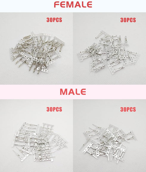 60Sets JST Servo Connector Kits Plug Male/Female Crimp Pin Cable Kit Compatible JST SYP Futaba servo Wire Extension Cable for RC Car Hitec Spektru...