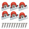 1 inch Rigid No-Swivel Plate Casters Small Rubber Wheels for Furniture and Workbench 6 Packs(Free Screws), Red (PVC)...