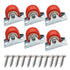1 inch Rigid No-Swivel Plate Casters Small Rubber Wheels for Furniture and Workbench 6 Packs(Free Screws), Red (PVC)...