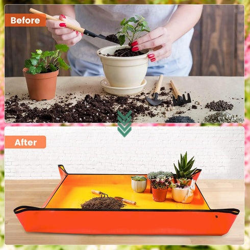Large Repotting Mat for House Plants Transplanting and Potting Soil Mess Control, Unique Gardening Gifts for Women & Men Mom Birthday Gift Plant L...
