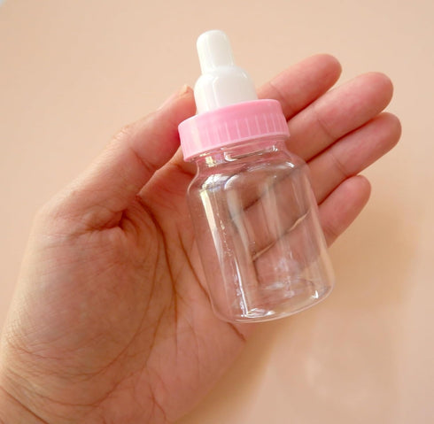 Baby Shower Favor - 36 Pack Pink Mini Milk Bottle Party Favor Gift Bag Boxes 1.5" x 3.5" - Baby Shower Candy Jar....