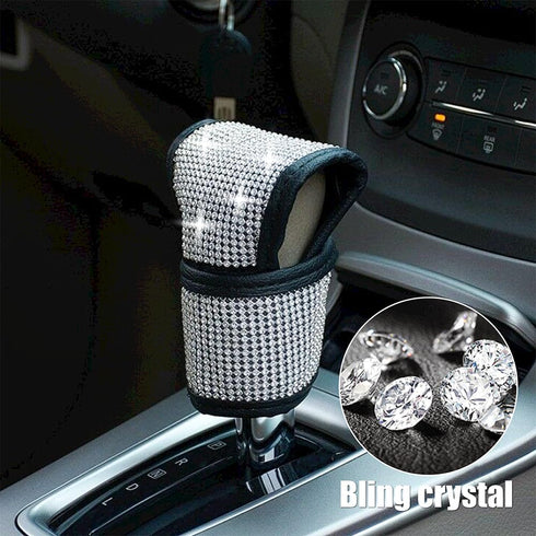 Car Accessories for Women Bling,Universal Car Bling Accessories with Crystal Sparkling Rhinestones for Girls,Lady Universal,White Car Shift Knob C...