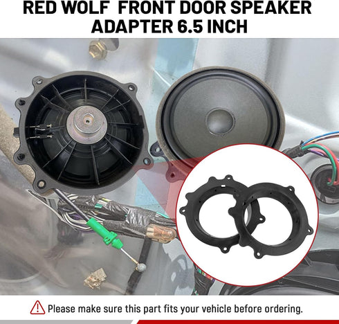 RED WOLF 6.5 Inch Front Door Speaker Adapter Bracket Compatible with Tesla Model 3 2017-Up Model Y 2020-Up Install Aftermarket Car Audio Speaker S...