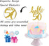 Hello 50 Cake Topper - 50th Birthday / 50th Anniversary Party Cake Decoration, 50th Birthday / 50th Anniversary Party Decorations Supplies (Gold, ...