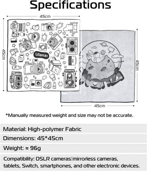 ULANZI Protective Wrap, Anti-scratch Lens Camera Wrap, Lens protector, Magic Self-Adhesive Cloth Protective Camera Wrapper for DSLR/Camera Lens/Ph...