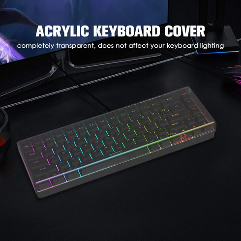 SELORSS Gaming Keyboard Dust Cover Mechanical Keyboard Cover Premium Clear Acrylic Keyboard Cover for 60% Compact 68 Keys Gaming Keyboard Keychron...