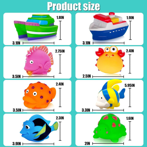 Mold Free Baby Bath Toys - Toy Boats No Hole Infant Toddler Bath Toy for Kids Age 1 2 3 4 Bathtub Water Pool Toys for Infants 6-12-18-24 Months Gi...