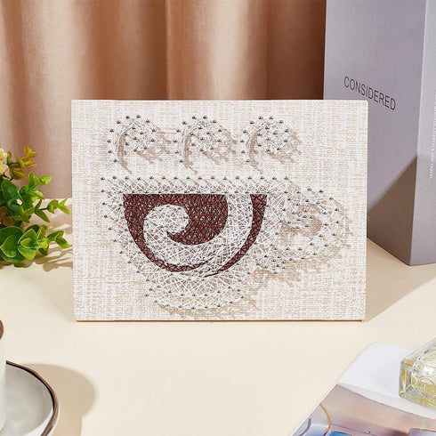 WEBEEDY DIY String Art Kit for Adults Beginner, Coffee Tea Cup Adults Crafts Project 3D Nail String Art Supplies with Frame Accessories for Holida...
