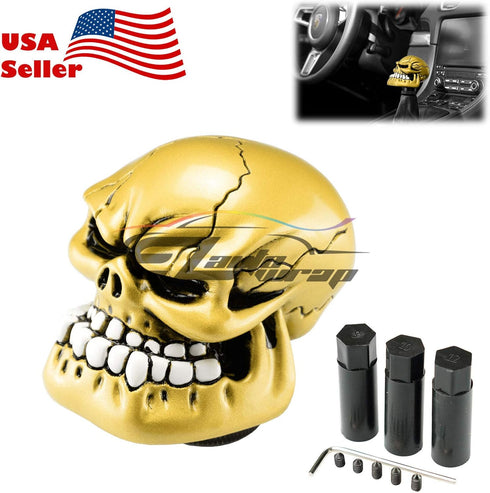 Yellow Universal Manual Wicked Skull Head Gear Stick Car Shift Knob Shifter Halloween...