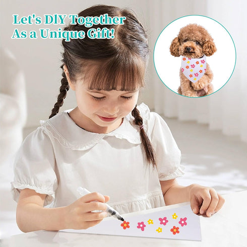 Sublimation Dod Bandanas 4PCS, Heat Transfer Washable Dog Scarf, Blank DIY Solid Kerchief Bib Breed, Pet Birthday/Party Fun Idea Gift for Small XS...