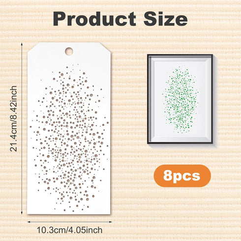 8 Pieces Stencils for Crafts, Leopard Brick Dot Layering Stencils Reusable Mixed Media Art Texture Stencils for Painting on Wood Crafts Furniture ...