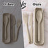 Large Reusable Utensils Set with Case, 3 Sets Portable Camping Utensils Spoons and Forks Set, Wheat Straw Travel Cutlery Set for Lunch Box School ...