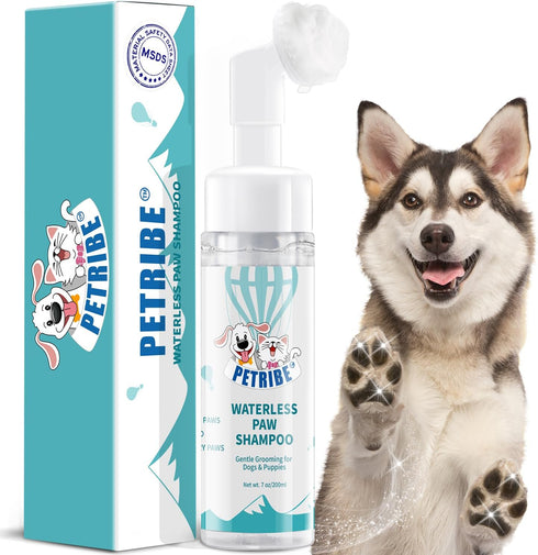 Dog Paw Cleaner, Portable Waterless Cleaning Shampoo for Dogs Foot Washer, Silicone Dogs Cat Foot Grooming Brush for Muddy Paws Rose Scent...