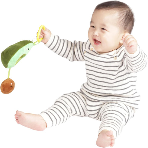 Manhattan Toy Mini-Apple Farm Avacado Baby Travel Toy with Rattle, Chime, Crinkle Fabric & Teether Clip-on Attachment...