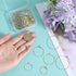 1 Box 60Pcs 6 Styles Round Beading Hoop Earrings Beaded Earring Making Hoops Gold Silver Brass Hoop Earring Findings for Jewelry Making Supplies D...