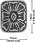 Bezelry 12 Pieces Rectangle Ice Flower Metal Shank Buttons 18mm (11/16 inch) (Antique Silver)...