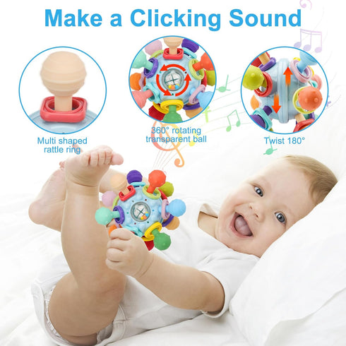Baby Montessori Sensory Toys for 0-6 6-12 Months, Food Grade Teething Toys for Babies 0 3 6 9 12 18 Months, Newborn Infant Learning Developmental ...