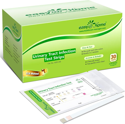 Easy@Home Urine Tract Infection Test: UTI Test Strips Individual Pouch for Women and Men Detects Leukocytes Nitrites - 2 in 1 Accurate Urinary Tes...