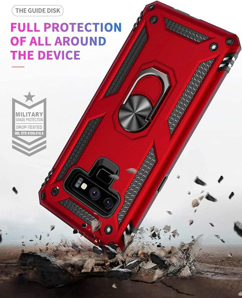 Androgate for Samsung Note 9 Phone Case, Galaxy Note 9 Case with 3D PET Screen Protector, Military-Grade Ring Holder Kickstand Car Mount 15ft Drop...