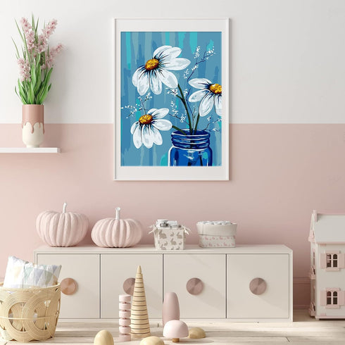 Ginkko Paint by Numbers for Adults Kids Beginners with Wooden Frame Easy Acrylic on Canvas 12x16 inch with Paints and Brushes, Vase Flower(Include...