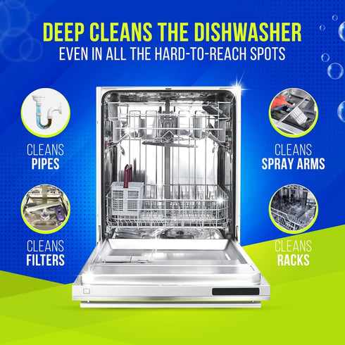Dishwasher Cleaner Tablets 26 Pack - Deep Cleaning, Limescale & Mineral Remover, Compatible with All Dishwashers - Bosch, Samsung, Whirlpool, LG, ...