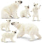 Toymany 6PCS Polar Bear Figurines Toy with Polar Bear Cub, 2-4" Realistic Plastic Arctic Animals Figures Family Set for Christmas Educational Toys...