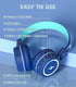 Kids Wireless Headphones with Colorful LED Lights, Foldable Children Headphone with Stereo Sound, 50H Playtime, 92dB Volume Limited Headphones On ...