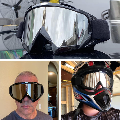 Motorcycle Goggles Dirt Bike Goggles Anti UV Safety Goggles Anti Scratch Motocross Goggles Dustproof Motorcycle Glasses Motorbike Goggles for Cycl...
