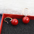 Charming Earrings Drop Simulated Pearl Hook Earrings 12MM Red | Pearl Earrings for Women | Pearl Jewelry | Women's Earrings | Earrings for Women T...