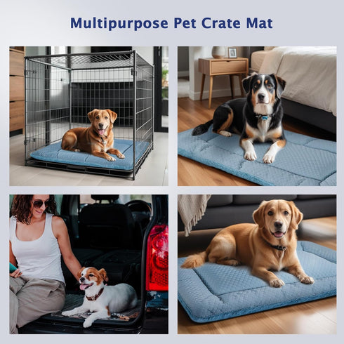 Dog Bed Mat, Dog Crate Pad Reversible,Soft Kennel Pad, Washable Dog Crate Mat (Cool and Warm),Pet Sleeping Mattress for Small Medium Dogs XB009 (2...