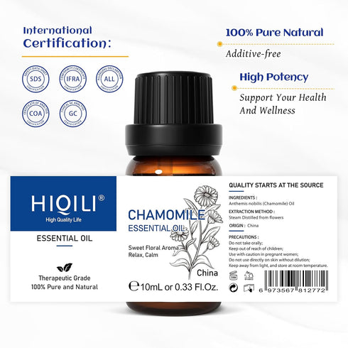 HIQILI Chamomile Essential Oil,Pure Roman for Diffuser -10ml...