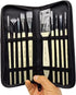 12pcs Artist Paint Brush Set with Carrying Case Premium Nylon Hair Brushes for Watercolor, Acrylic, Oil and Gouache Painting...