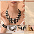 3 Pcs Women's Simulated Faux Three Multi Strand Pearl Statement Necklace Earring and Bracelet Costume Jewelry Set...