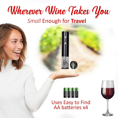 BRENTWOOD WA-2004BK Portable Wine Opener with Foil Cutter, fits most bottles, Black...