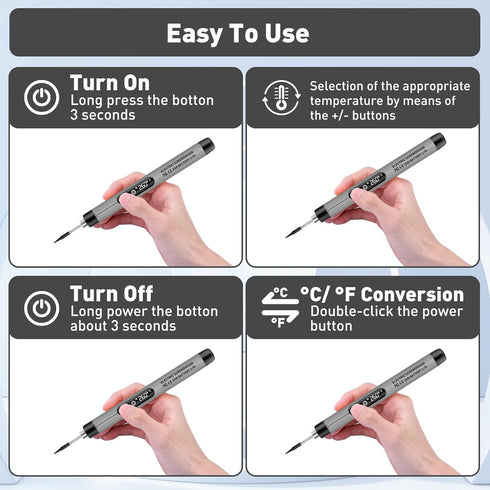 Mini Cordless Soldering Iron Kit, USB Rechargeable Portable Cordless Soldering Iron, LCD Digital Adjustable Temperature Soldering Gun Thermostatic...