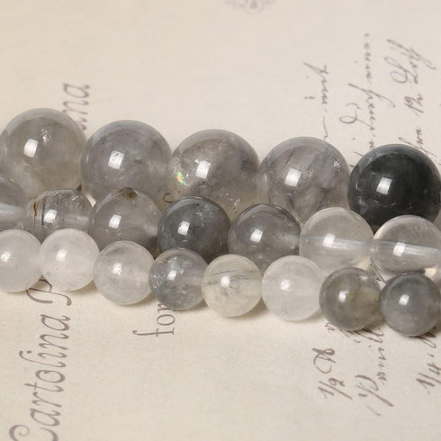 35pcs 10mm Natural Stone Beads Greystone Crystal Beads Energy Crystal Power Gemstone for Jewelry Making, DIY Bracelet Necklace...