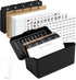 3"x5" Index Card Holder Set, Index Card Box Organizer Storage with 100 Ruled Notecards, 30 Plastic Black Dividers, 25 Kraft Dividers, 240 Designed...