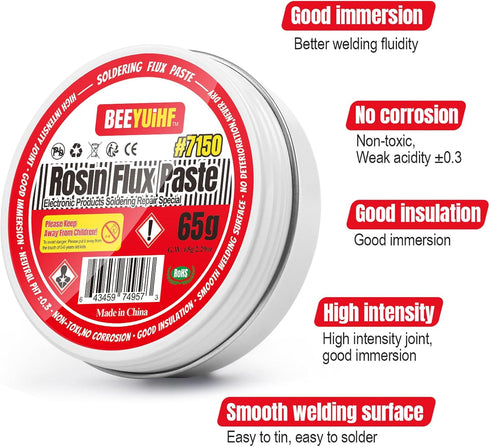 Rosin Soldering Flux, Lead-Free Solder Paste Flux, Flux for Soldering, Rosin Solder Flux For Electronics SMD PCB LED Soldering & Repair (1.76oz/50...