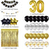 Black and Gold 30th Birthday Decorations Banner Balloon, Number Foil 30 Balloon, 30 Years Old Birthday Decoration Supplies...