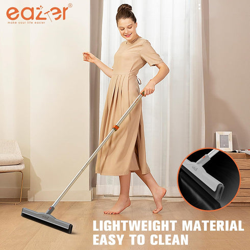 eazer 50'' Floor Squeegee Scrubber with Telescopic Pole, Squeegee Broom for Floor Tile Concrete Marble, EVA Foam Blade Household Water Broom, Sque...