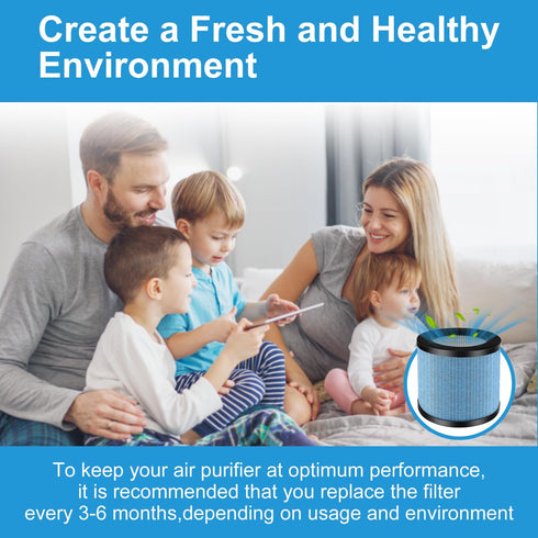 True HEPA TPAP002 Filter Replacement Compatible with TOPPIN TPAP002 HEPA Air Purifier Comfy Air C1, H13 Grade 4-in-1 Toppin Air Filter & Activated...