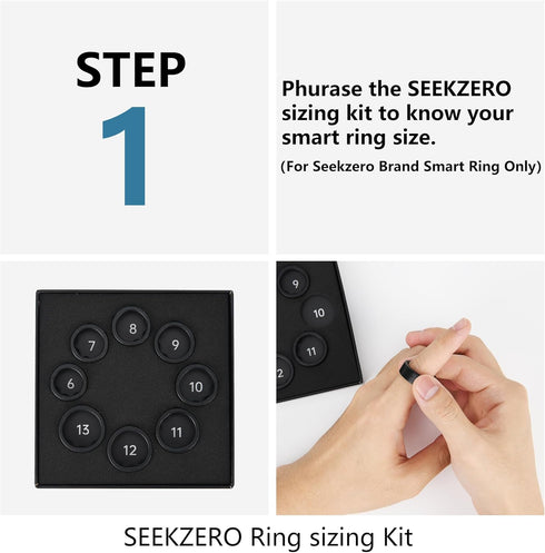 Sizing Kit for Smart Ring, Size First Before You Buy - Choose from 8 Sizes - Sizes 6 to 13 - Find The Perfect Comfortable Ring Size, for Seek Zero...