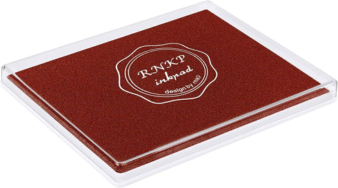 RNKP Large Brown Ink Pad for Rubber Stamps, 5 × 4 inch Ink Stamp Pads Permanent for Paper Wood Fabric (Brown)…...