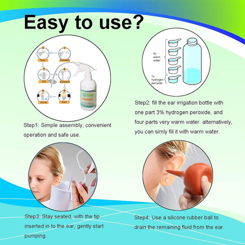 Ear Wax Removal Tool, Ear Cleaning Kits Safe Ear Irrigation Kit Ear Flush Kit for Adults Kid, Ear Wax Washer Device Easy to Operate, Includes Basi...
