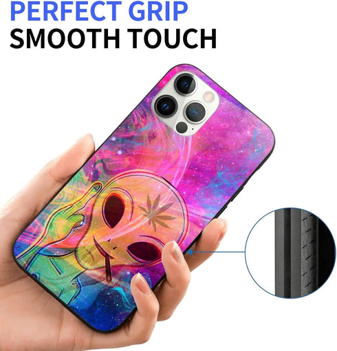 Compatible with iPhone 13 Pro Max Case, Alien Smoke Design Gift for Women Girls Shockproof TPU Case...