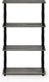 Furinno Turn-N-Tube 4-Tier Multipurpose Shelf Display Rack, Classic Tubes, French Oak Grey/Black...