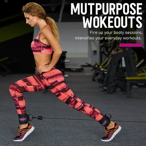 WALITO Gym Ankle Straps for Working Out - Glute Ankle Cuff Kickback Strap, Gym Cable Machine Accessories for Women Glute Leg Extensions, Hip Abduc...